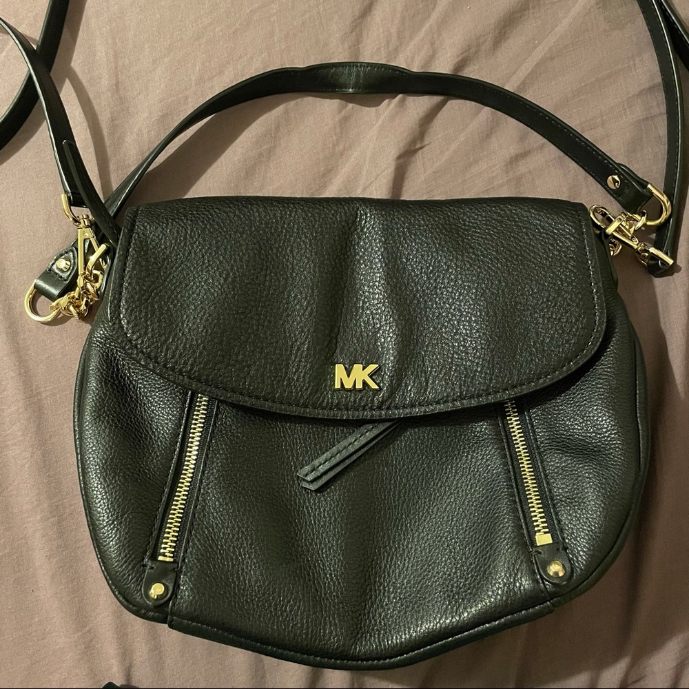 Michael Kors Black Leather Side Bag